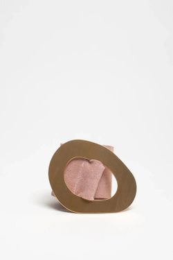 Cinturón Stand De Piel De Serraje Con Hebilla Grande Rosa Palo