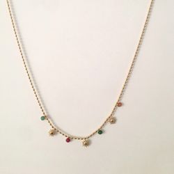 Colgante Dorado Y Multicolor Para Mujer