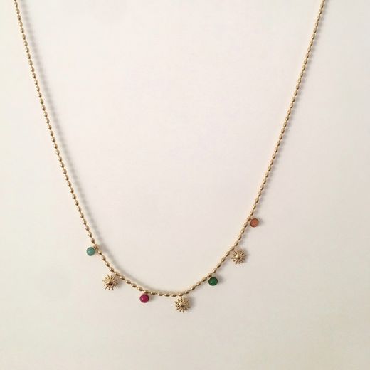 Colgante Dorado Y Multicolor Para Mujer