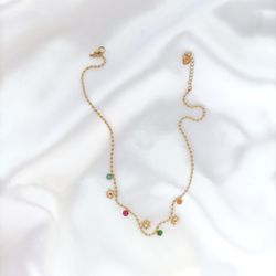 Colgante Dorado Y Multicolor Para Mujer