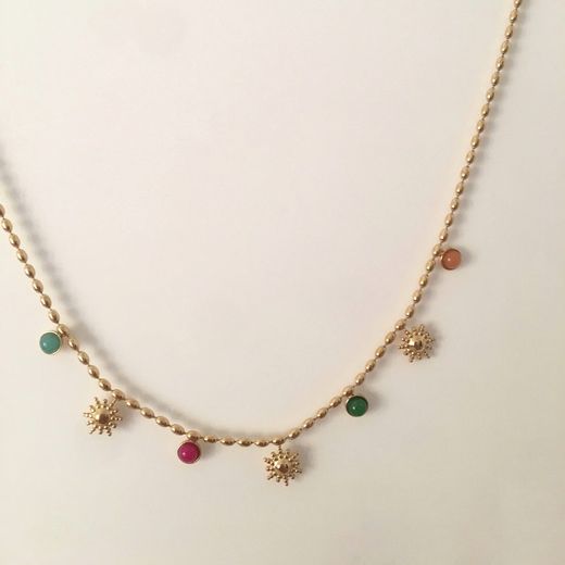 Colgante Dorado Y Multicolor Para Mujer