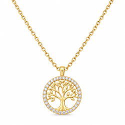 Collar Elegante Para Mujer Árbol de la Vida Dorado