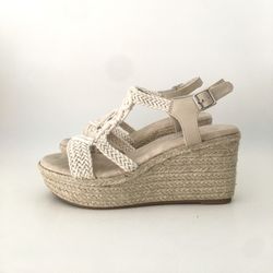 Cuña Crochet De Esparto Beige