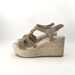 Cuña Crochet De Esparto Khaki