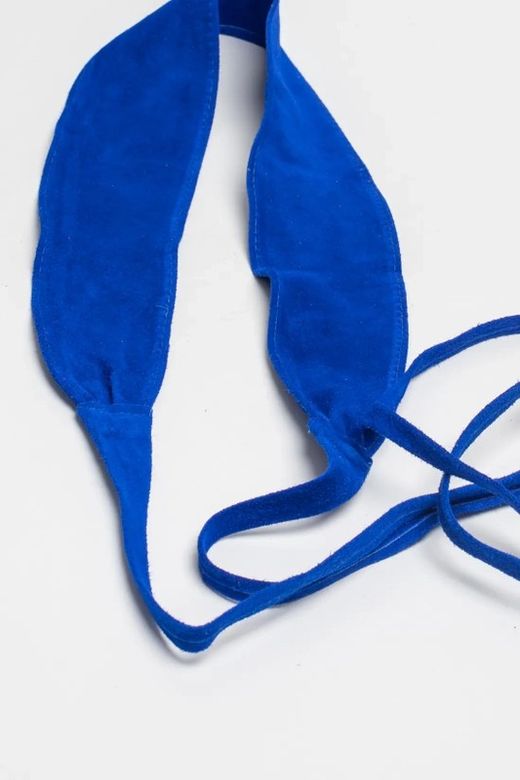 Fajín Sanem De Piel De Ante Para Mujer Azul Eléctrico