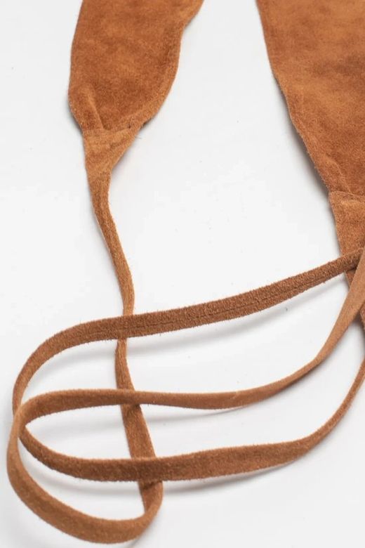 Fajín Sanem De Piel De Ante Para Mujer Camel