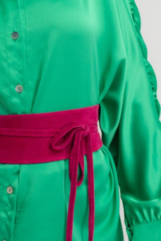 Fajín Sanem De Piel De Ante Para Mujer Fucsia
