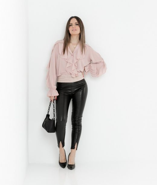 Fajín Sanem De Piel De Ante Para Mujer Rosa Palo
