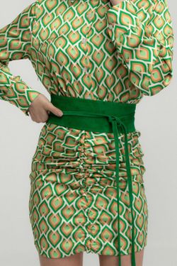 Fajín Sanem De Piel De Ante Para Mujer Verde