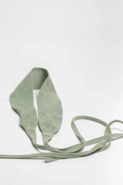 Fajín Sanem De Piel De Ante Para Mujer Verde Claro