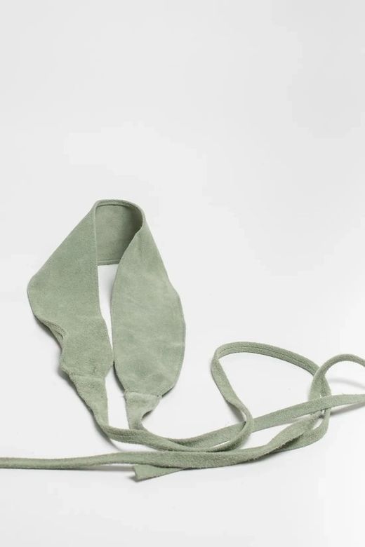 Fajín Sanem De Piel De Ante Para Mujer Verde Claro