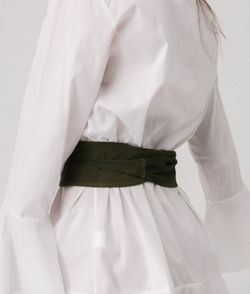 Fajín Sanem De Piel De Ante Para Mujer Verde Oscuro