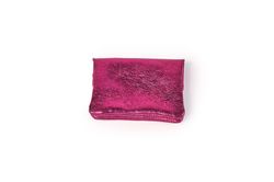 Monedero pequeño de piel fucsia metalizado