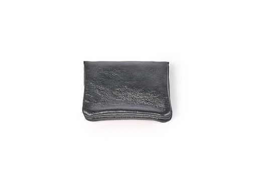 Monedero pequeño de piel gris metalizado