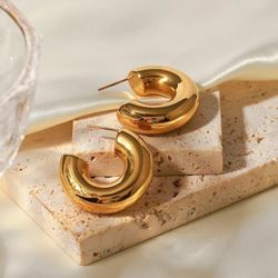 Pendientes Habana Aro Grueso Oro