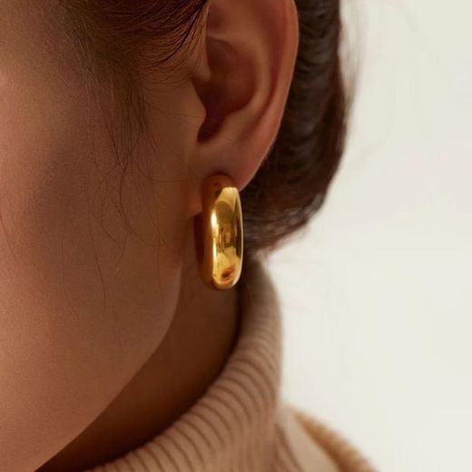 Pendientes Habana Aro Grueso Oro