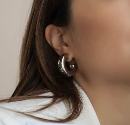 Pendientes Habana Aro Grueso Plata