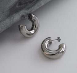 Pendientes Habana Aro Grueso Plata