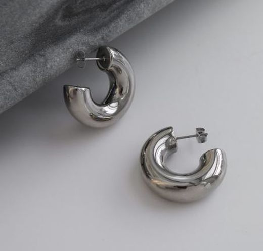 Pendientes Habana Aro Grueso Plata