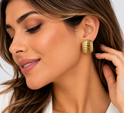 Pendientes Olas Oro
