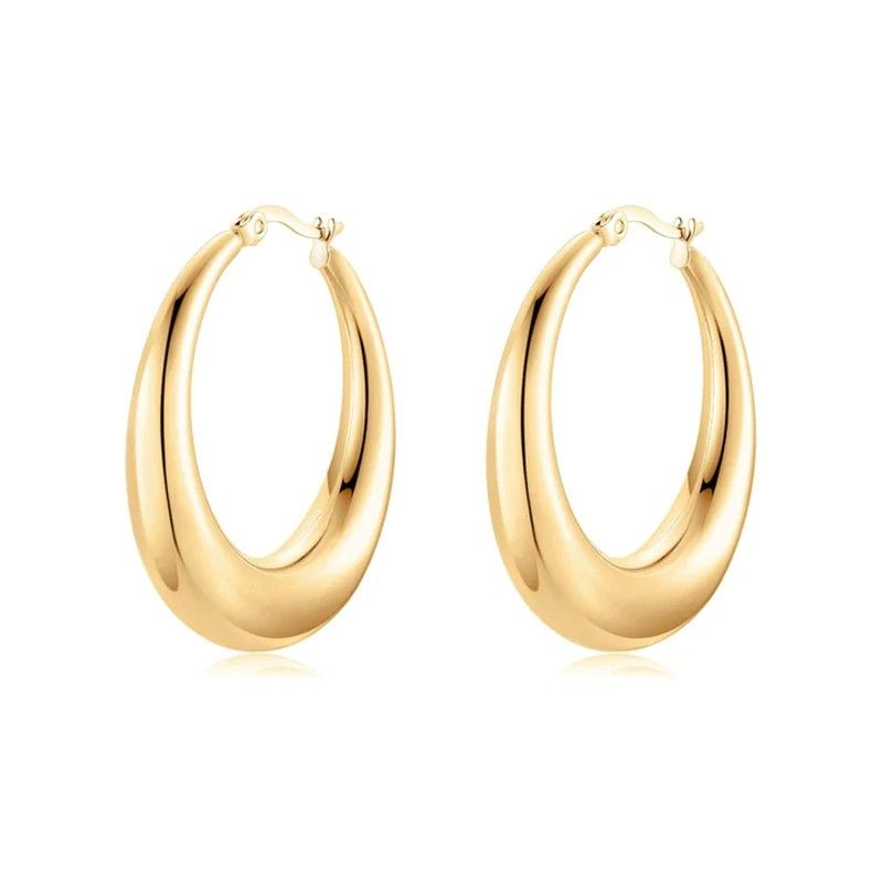 Pendientes Quinea Aros Ovalados Oro