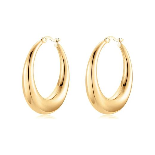 Pendientes Quinea Aros Ovalados Oro