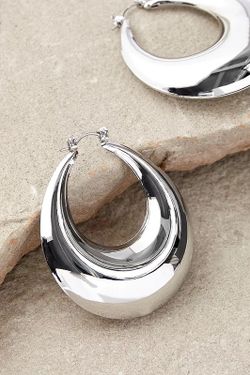 Pendientes Quinea Aros Ovalados Plata
