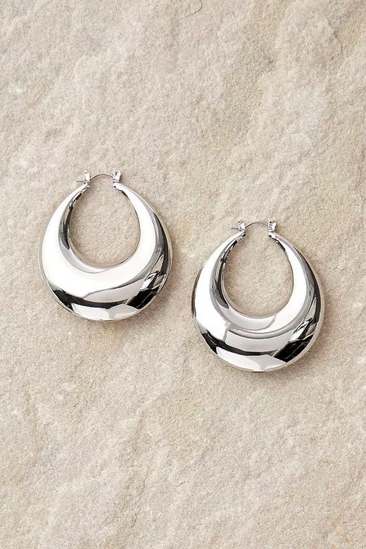 Pendientes Quinea Aros Ovalados Plata