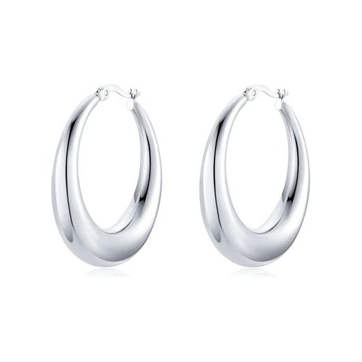 Pendientes Quinea Aros Ovalados Plata