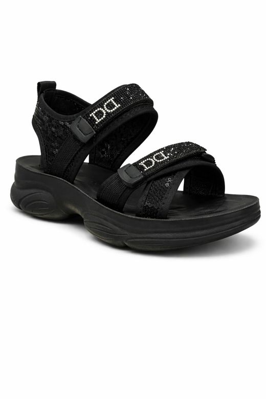 Sandalia Dolce Con Suela Deportiva Negro