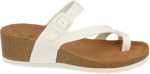 Sandalia Anatómica Con Cuña Blanco
