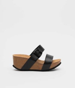 Sandalia Casual de Cuña Negro