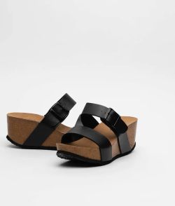 Sandalia Casual de Cuña Negro