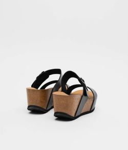 Sandalia Casual de Cuña Negro