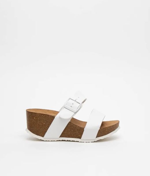 Sandalia Casual de Cuña Plateado
