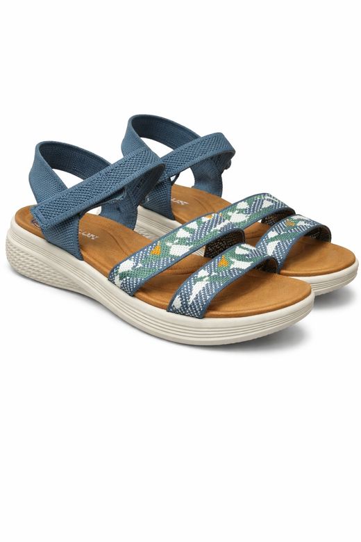 Sandalia Cómoda Con Tiras Elásticas y Suela Acolchada Azul