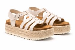 Sandalia Con Plataforma Ibiza Beige