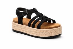Sandalia Con Plataforma Ibiza Negro