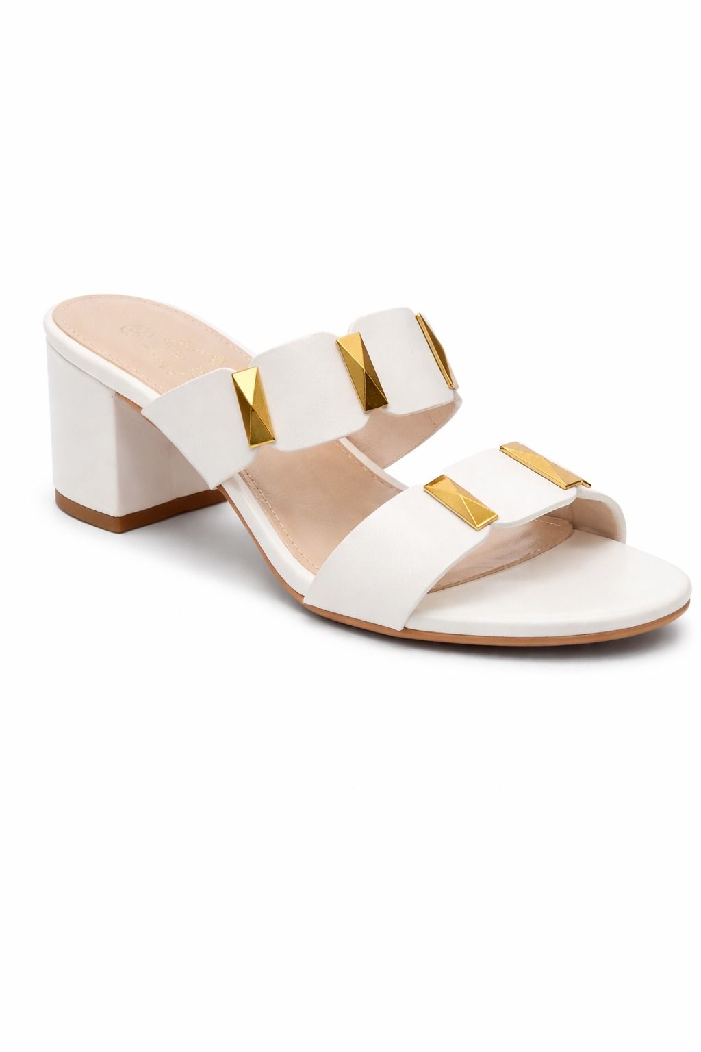 Sandalia Con Tacón Destalonada Blanco