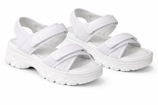 Sandalia Lamis Con Plataforma y Suela Deportiva Blanco