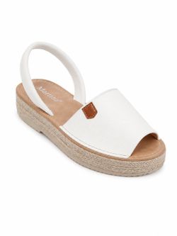 Sandalias Menorquinas de Plataforma con Detalle de Yute Blanco