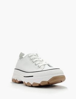 Zapatilla De Lona Con Plataforma Blanco