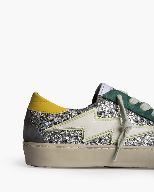Zapatilla Rayo Plata - Verde - Amarillo Marca Corina REF M6022