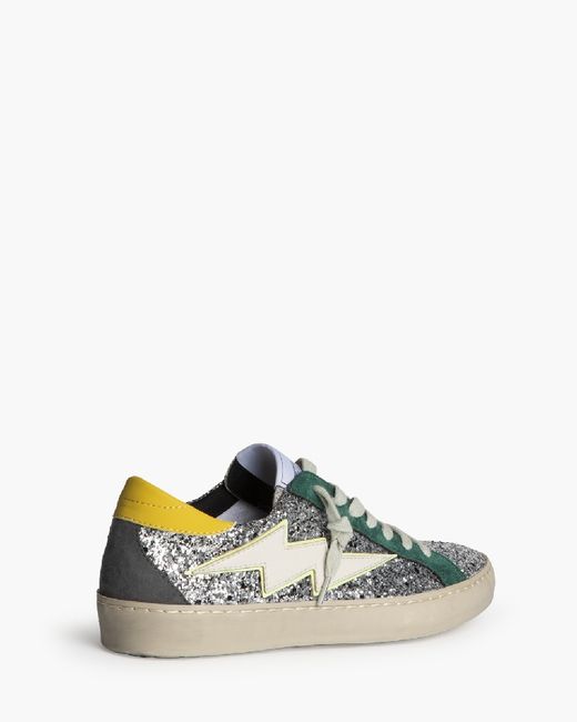 Zapatilla Rayo Plata - Verde - Amarillo Marca Corina REF M6022