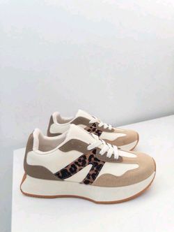 Zapatillas Casual Con Plataforma y Estampado Leopardo