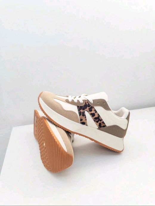 Zapatillas Casual Con Plataforma y Estampado Leopardo