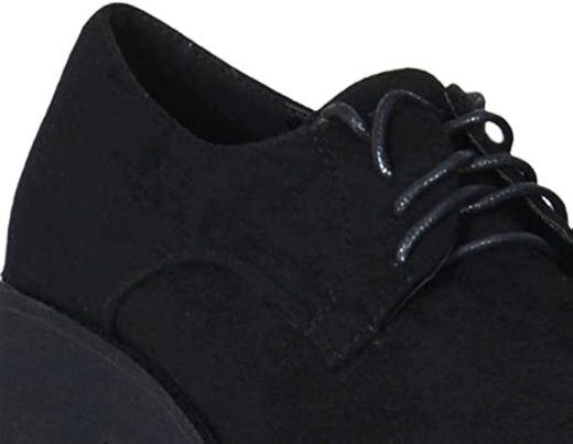 Zapato Blucher Abotinado Con Plataforma Negro