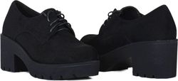 Zapato Blucher Abotinado Con Plataforma Negro