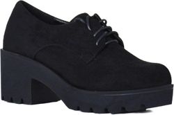Zapato Blucher Abotinado Con Plataforma Negro