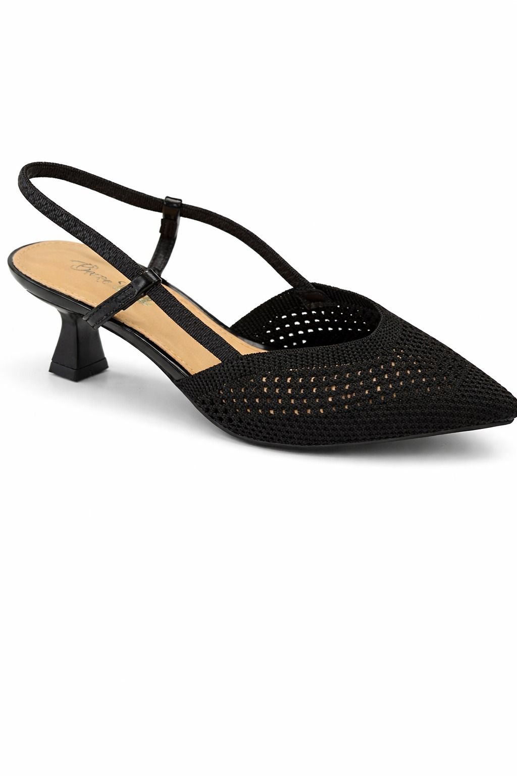 Zapato Destalonado Con Tacón Calado Negro